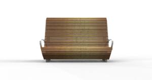 street furniture, double-sided , seating, logo, wood backrest, armrest, wood seating, high backrest