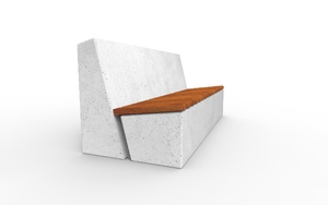 mała architektura, beton, beton architektoniczy, ławka, oparcie z betonu, siedzisko z drewna, wandaloodporny