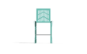 street furniture, chair, hoker, for single person, seating, steel backrest, steel seating