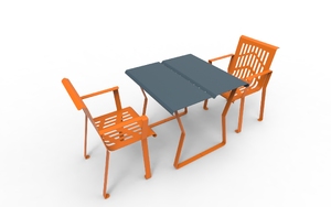 gatumöbler, chair, för en person, picnic-set, bänk, obrotowa szachownica, ryggstöd i stål, stålsits, bord, schack